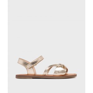 Sandales &agrave; brides scintillantes dessus cuir fille - Lovely Wings - 28 - dore - GEMO