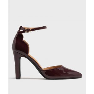 Escarpins vernis &agrave; talon haut et bout pointu femme - Valentina Baldano - 38 - rouge fonce - VALENTINA BALDA