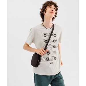 Tee-shirt manches courtes chiné imprimé homme - 24 h du Mans - S - gris standard - 24H DU MANS