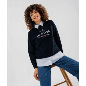 Pull effet 2-en-1 avec d&eacute;tails chemise femme - LuluCastagnette - LULUCASTAGNETTE