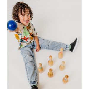 Jean parachute &agrave; taille &eacute;lastiqu&eacute;e gar&ccedil;on - 7A - bleach - GEMO