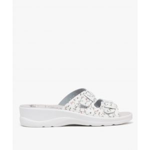 Sandale confort à talon compensé femme - 40 - blanc - G'FLEX