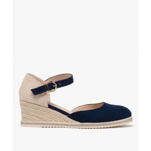 Sandale avec talon compensé en corde femme - Valentina Baldano - 39 - bleu fonce - GEMO