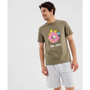 Pyjashort bicolore homme - The  Simpsons - XL - vert standard - SIMPSONS