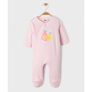 Pyjama à ouverture devant en jersey de coton bébé - 6M - violet fonce - GEMO