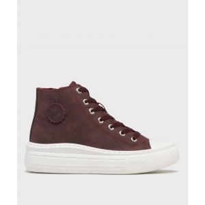 Baskets montantes esprit campus avec doublure chaude femme - Camps United - 36 - rouge fonce - CAMPS