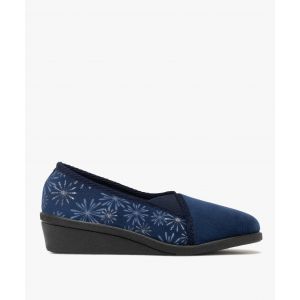Chaussons femme pantoufles confort à semelle compensée  - GEMO