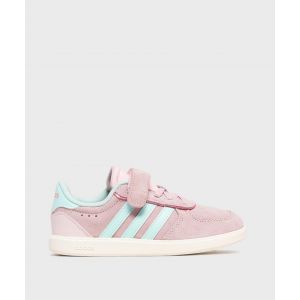 Baskets basses en cuir su&eacute;d&eacute; Breaknet Sleek EL fille - Adidas - 35 - rose clair - ADIDAS