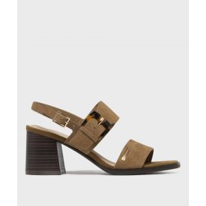 Sandales &agrave; talon avec bride arri&egrave;re femme - LuluCastagnette - 36 - camel - LULUCASTAGNETTE