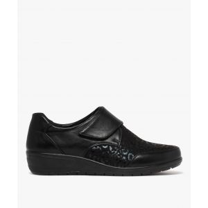 Derbies confort à scratch à talon compensé femme - 37 - noir standard - G'FLEX