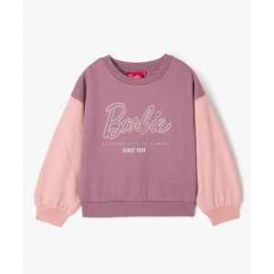 Sweat bicolore avec inscription paillet&eacute;e fille - Barbie - 8A - rose standard - BARBIE