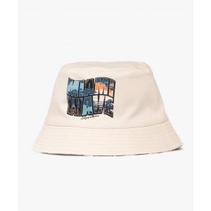 Chapeau bob réversible à motifs estivaux garçon - 54/56 - beige standard - GEMO