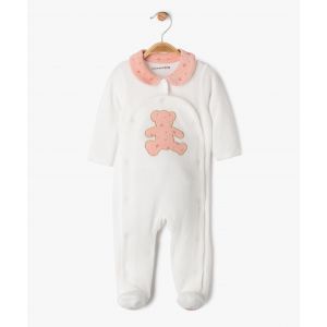 Pyjama en velours c&ocirc;tel&eacute; &agrave; col Claudine b&eacute;b&eacute; - LuluCastagnette - GEMO