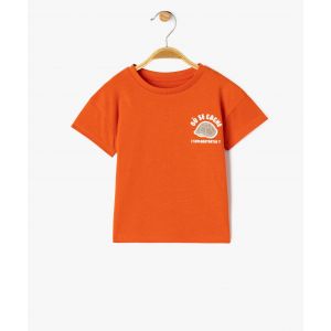 Tee-shirt manches courtes avec large motif dos b&eacute;b&eacute; gar&ccedil;on - 24M - orange standard - GEMO