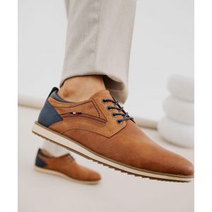 Derbies homme bicolores avec semelle sport - Mario Baldano - 41 - cognac - MARIO BALDANO