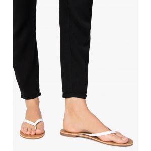 Tongs femme à petit talon plat et lanières fines - Valentina Baldano - 35 - blanc standard - VALENTINA BALDA