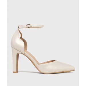 Escarpins iris&eacute;s &agrave; talon haut et bout pointu femme - Valentina Baldano - 40 - blanc vif - VALENTINA BALDA