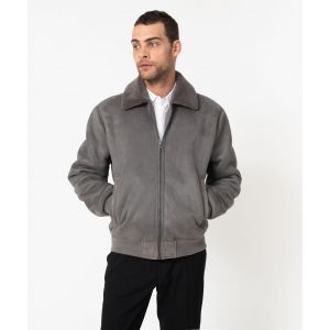 Blouson homme en suédine avec doublure chaude - S - gris standard - GEMO