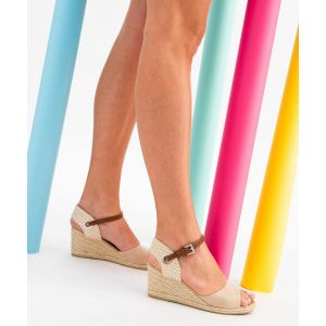 Sandales à talon compensé en corde femme  - 39 - beige standard - VALENTINA BALDA