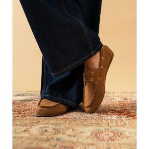 Mocassins &agrave; lacets souples semelle int&eacute;rieure cuir femme- Follow Me - 36 - camel - FOLLOW ME