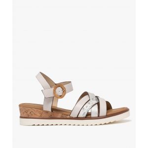 Sandales à brides avec talon compensé femme - Valentina Baldano - 36 - blanc standard - VALENTINA BALDA