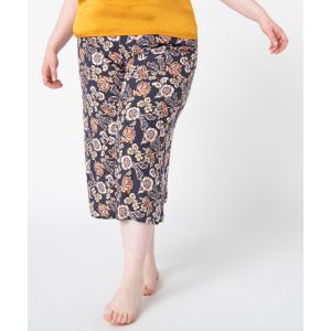 Pantalon de pyjama femme imprim&eacute; - 50/52 - orange vif - GEMO