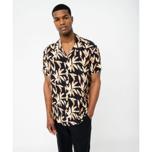 Chemise manches courtes et col cubain en viscose imprimée homme - GEMO