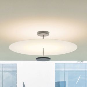 Plafonnier LED Vibia Flat &agrave; 2 lampes &Oslash; 90 cm blanc