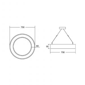 BRUMBERG Biro Circle Ring5 direct Ø 75 cm DALI argent 4000 K