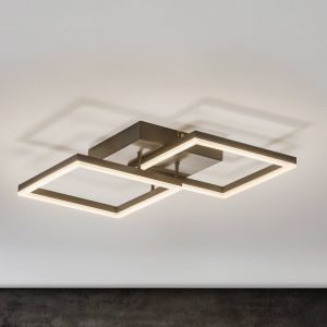 Fabas Luce Plafonnier LED Bard 45x45&nbsp;cm 2 lampes, anthracite