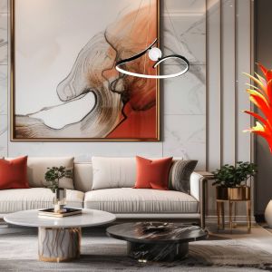 Milagro Lighting Suspension LED Perla, métal, acrylique, noir, 4 000 K