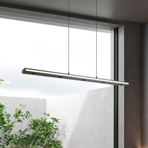 Trio Lighting Suspension LED Graham, noir, métal, up/down, CCT, variateur d'intensité