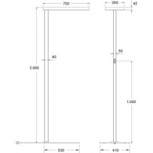 BRUMBERG Devan lampadaire LED up/down dim 840