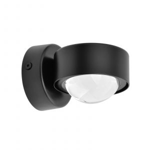 Lindby spot mural Jyla, noir, 4.200 K, down, lentille