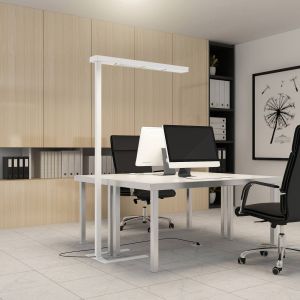Arcchio Lampadaire de bureau LED Susi, lot de 2, blanc, capteur