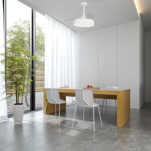 Mantra Iluminación Ventilateur de plafond LED Alaska Mini blanc DC silencieux Ø 91 cm CCT