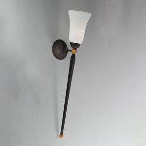 Kögl Applique murale Antico, verre scavo rond, fer forgé, hauteur 73 cm