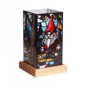 Wagner Life Lampe de table LED Art Light Zwerg, socle en bois, acrylique, multicolore