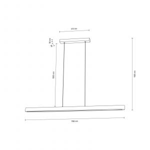 Envostar Lineo Suspension LED pin foncé 118cm