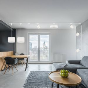 Trio Lighting Kit de rails DUOline Hotel/Tommy, blanc, 4 m, &agrave; 7 lampes, E27/E14