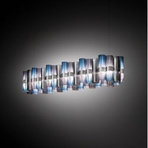 Slamp Suspension LED La Lollo bleu-violet, 140 cm