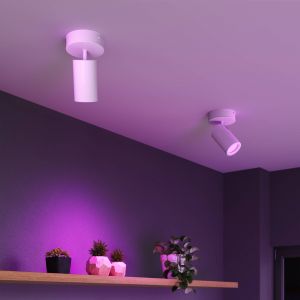 Spot de plafond Calex Smart, blanc, Ø 10 cm, à 1 lampe, GU10-LED RGBW