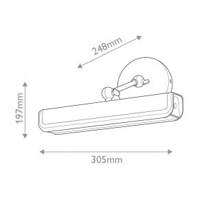 Quintiesse Applique murale LED VALISE, noir/laiton vieilli, 31 cm, similicuir