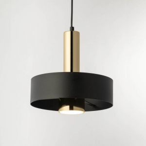 SIGMA Suspension Rif Lux, noir/doré, Ø 25 cm, acier