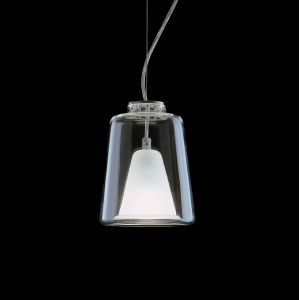 Oluce Suspension Lanternina à diffuseur en verre Murano