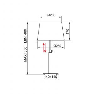 Aluminor Quatro Up lampe table chêne gris/chromée