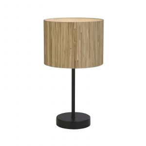 Searchlight Lampe à poser Meadow, marron, noir, fibre naturelle, acier