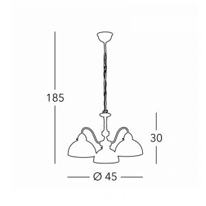 austrolux KOLARZ Suspension Nonna, Ø 45 cm, cerf vert, 3 lampes
