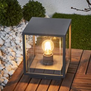 Lucande Luminaire pour socle Annalea, 24,5 cm, anthracite, IP54