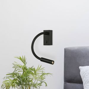 ACB ILUMINACIÓN Lampe de lecture LED Cio, interrupteur, bras flexible, 930, noir